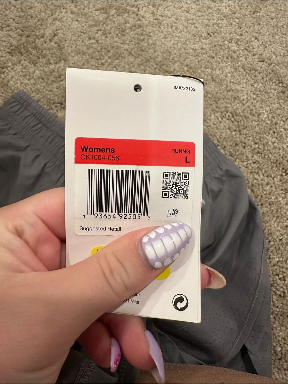 Nike Women's Gray Layered Athletic Shorts with Swoosh
